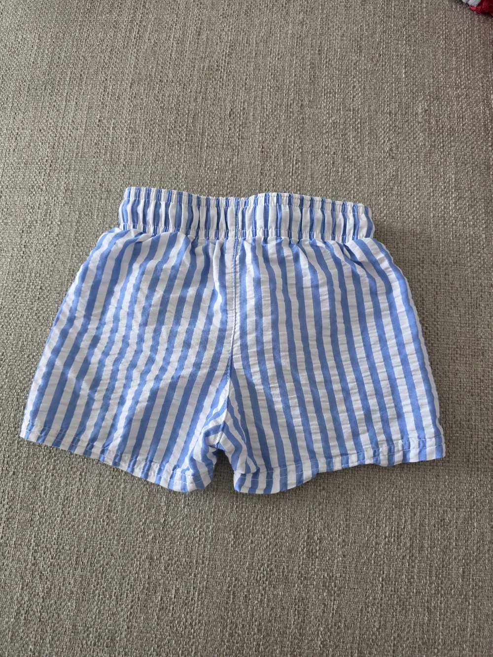 Cat & Jack Blue and White Striped Swim Shorts with Sailboat